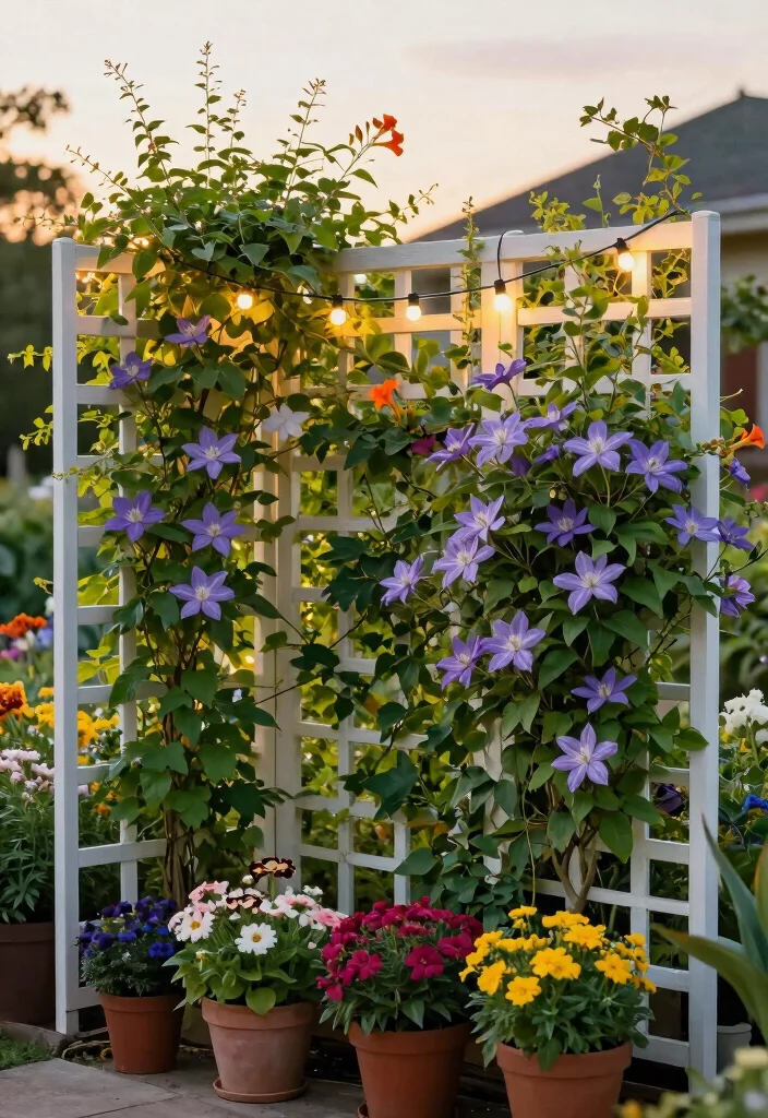 16 Hog Panel Fence Ideas With Modern Farmhouse Style - 2. Artistic Trellis for Climbing Plants 1