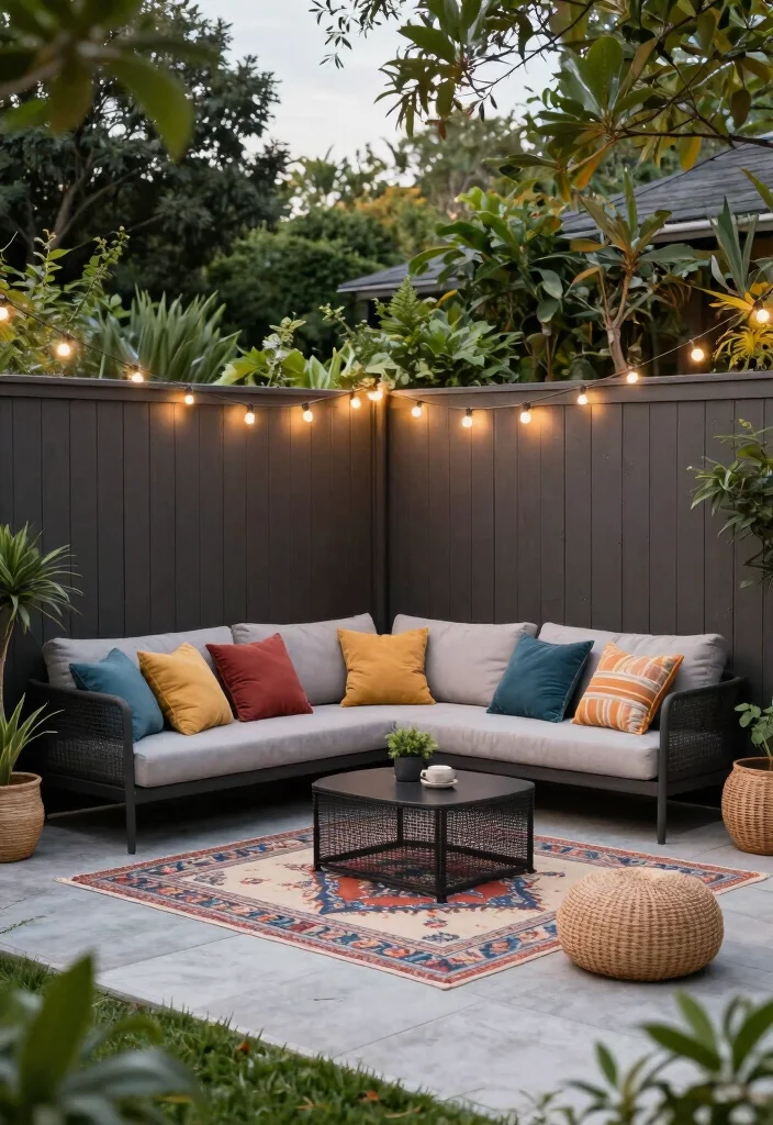 16 Hog Panel Fence Ideas With Modern Farmhouse Style - 8. Outdoor Living Room Divider 1