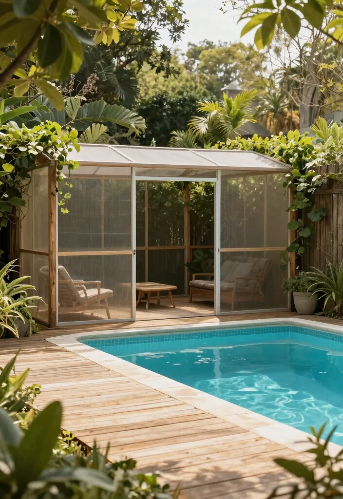 16 Hog Panel Fence Ideas With Modern Farmhouse Style - 9. Rustic Pool Enclosure 1