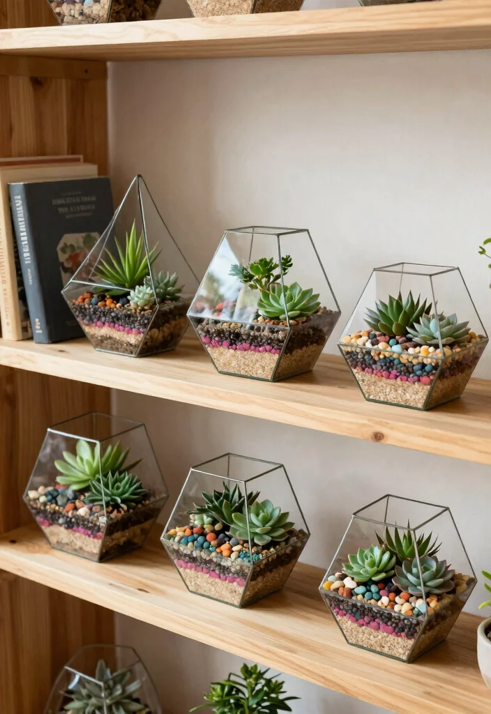 16 Indoor Succulent Planter Ideas With Minimal Style 1 16 Indoor Succulent Planter Ideas With Minimal Style - 1. Geometric Terrariums 1