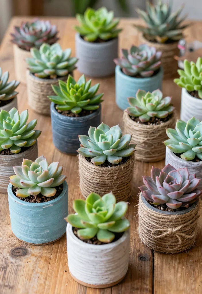 16 Indoor Succulent Planter Ideas With Minimal Style 13 16 Indoor Succulent Planter Ideas With Minimal Style - 13. Recycled Containers 1