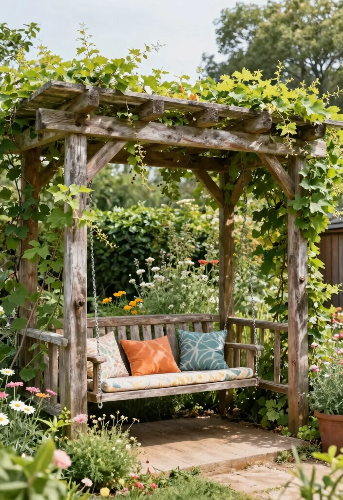 16 Lean to Pergola Ideas That Fit Small Spaces - 2. Rustic Wooden Lean to Pergola 1