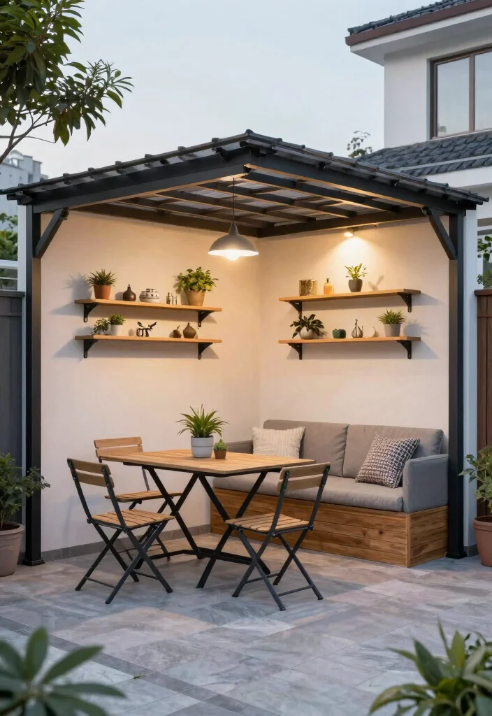 16 Lean to Pergola Ideas That Fit Small Spaces - 5. Multi-functional Lean to Pergola 1