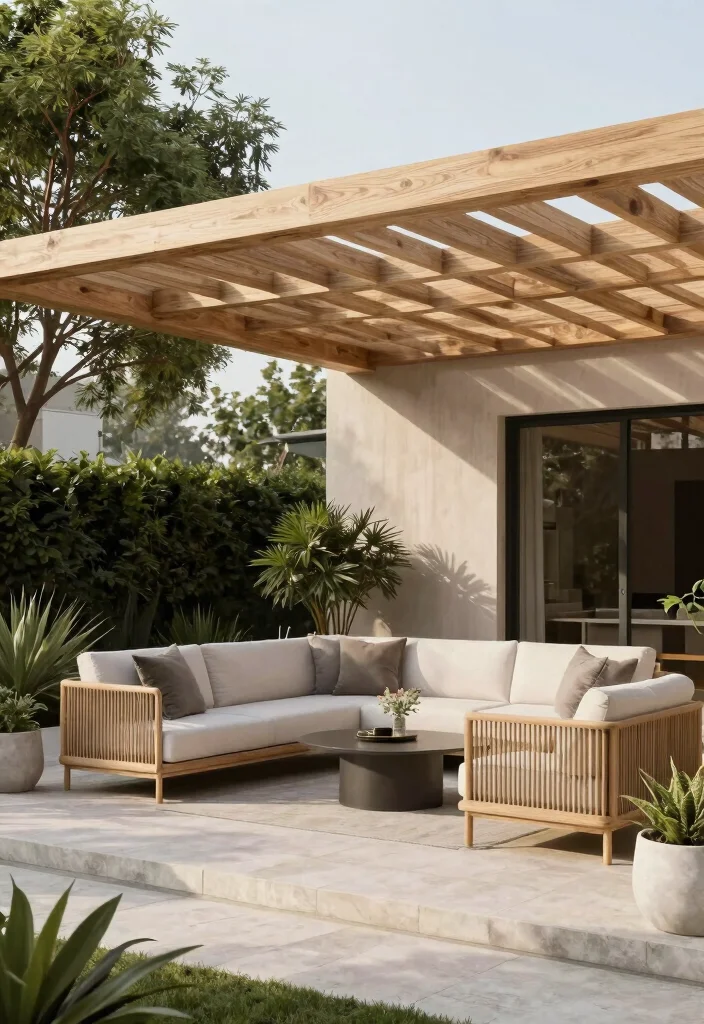 16 Pergola on Patio Ideas That Elevate Outdoor Living - 11. Floating Pergola 1