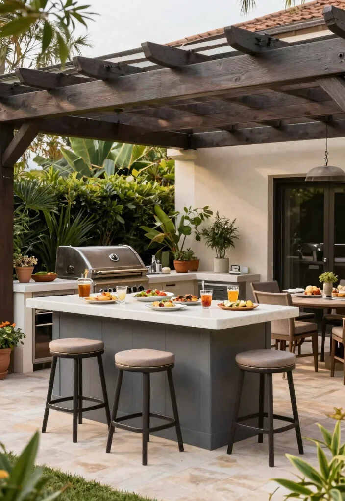 16 Pergola on Patio Ideas That Elevate Outdoor Living - 13. Pergola with Outdoor Kitchen 1