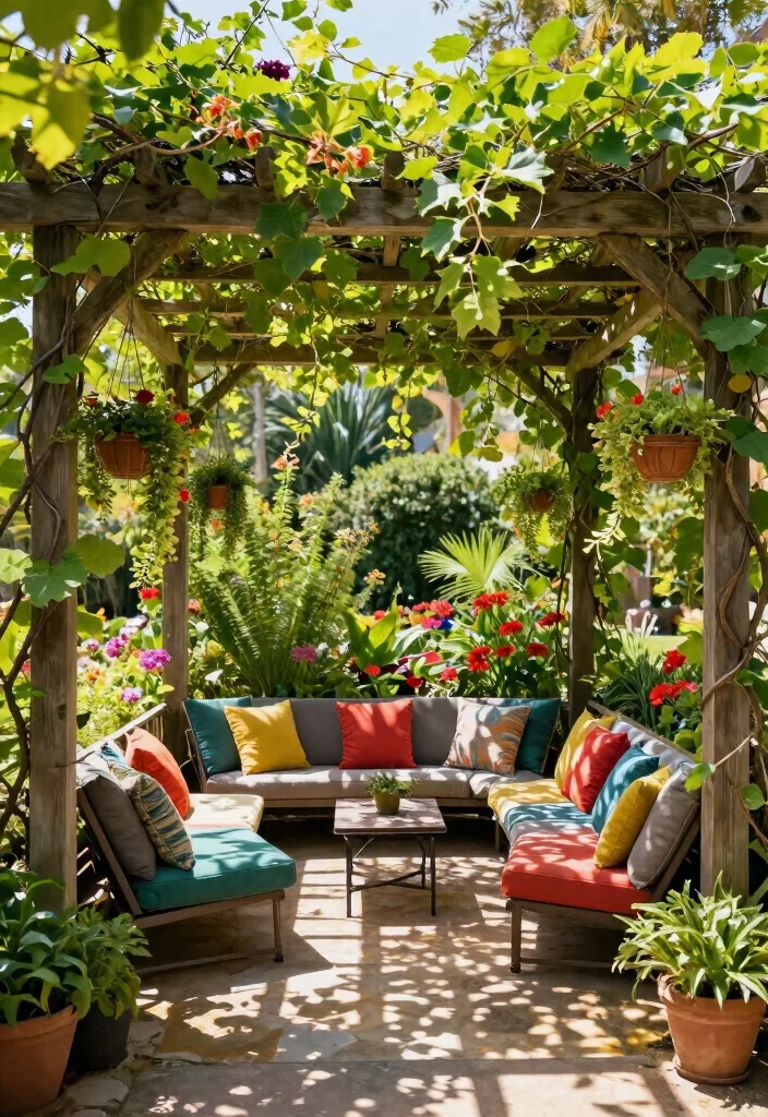 16 Pergola on Patio Ideas That Elevate Outdoor Living - 2. Lush Garden Canopy 1
