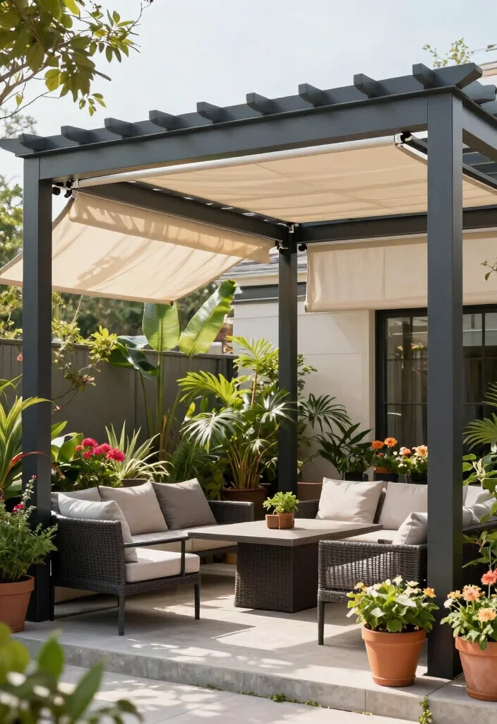 16 Pergola on Patio Ideas That Elevate Outdoor Living - 6. Pergola with Retractable Canopy 1