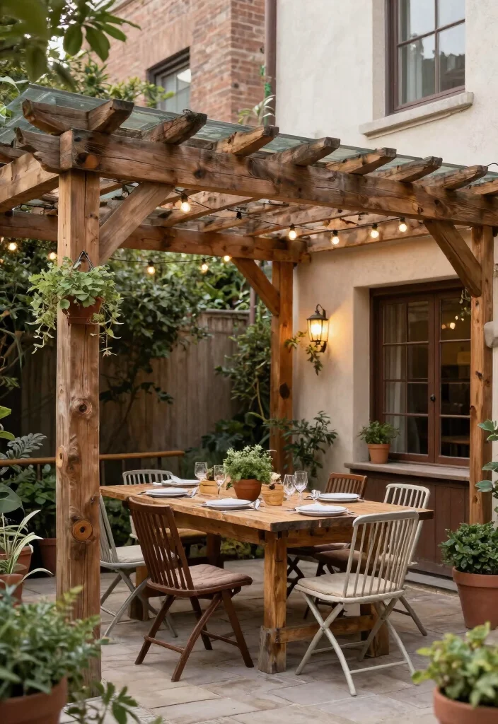 16 Pergola on Patio Ideas That Elevate Outdoor Living - 8. Rustic Farmhouse Pergola 1