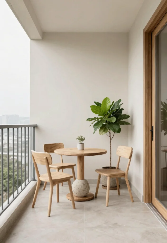 16 Terrace Ideas for Small Balcony Design That Feel Spacious - 9. Embrace Minimalist Decor 1