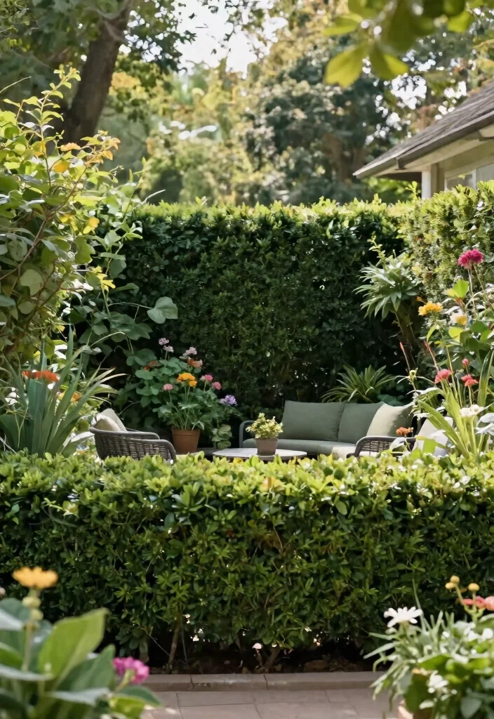 16 Terrace Privacy Ideas That Feel Secluded & Stylish 15 16 Terrace Privacy Ideas That Feel Secluded & Stylish - 15. Classic Privacy Hedge 1