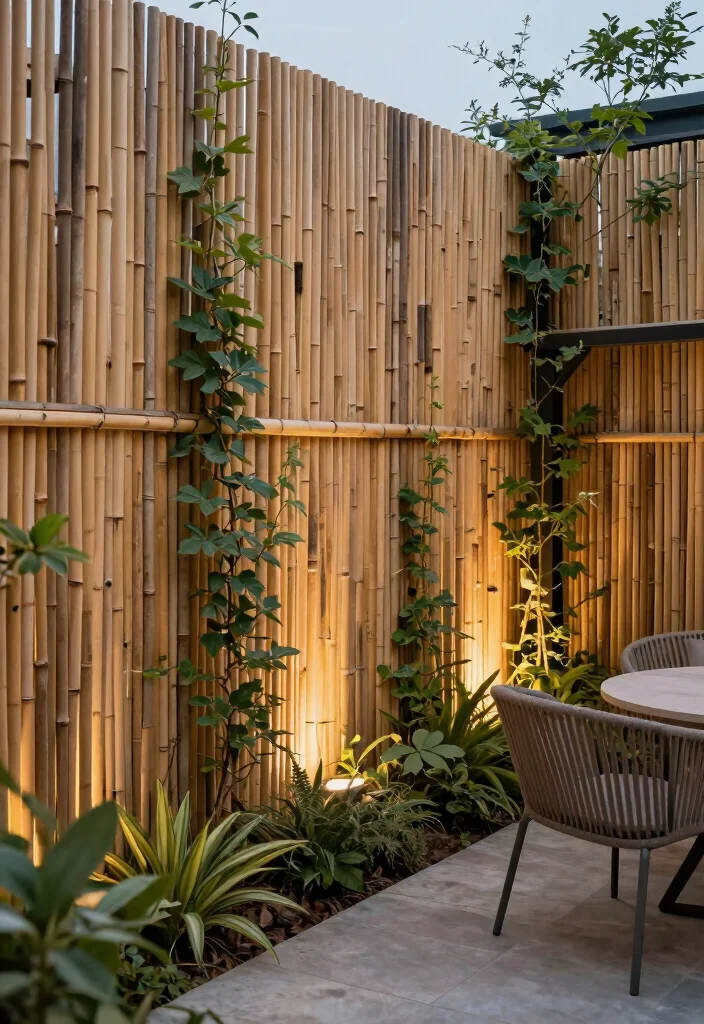 16 Terrace Privacy Ideas That Feel Secluded & Stylish 2 16 Terrace Privacy Ideas That Feel Secluded & Stylish - 2. Bamboo Fencing 1