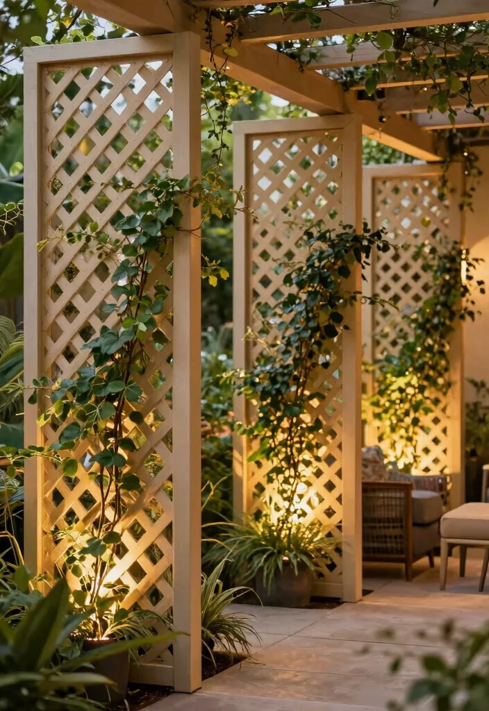 16 Terrace Privacy Ideas That Feel Secluded & Stylish 4 16 Terrace Privacy Ideas That Feel Secluded & Stylish - 4. Lattice Panels 1