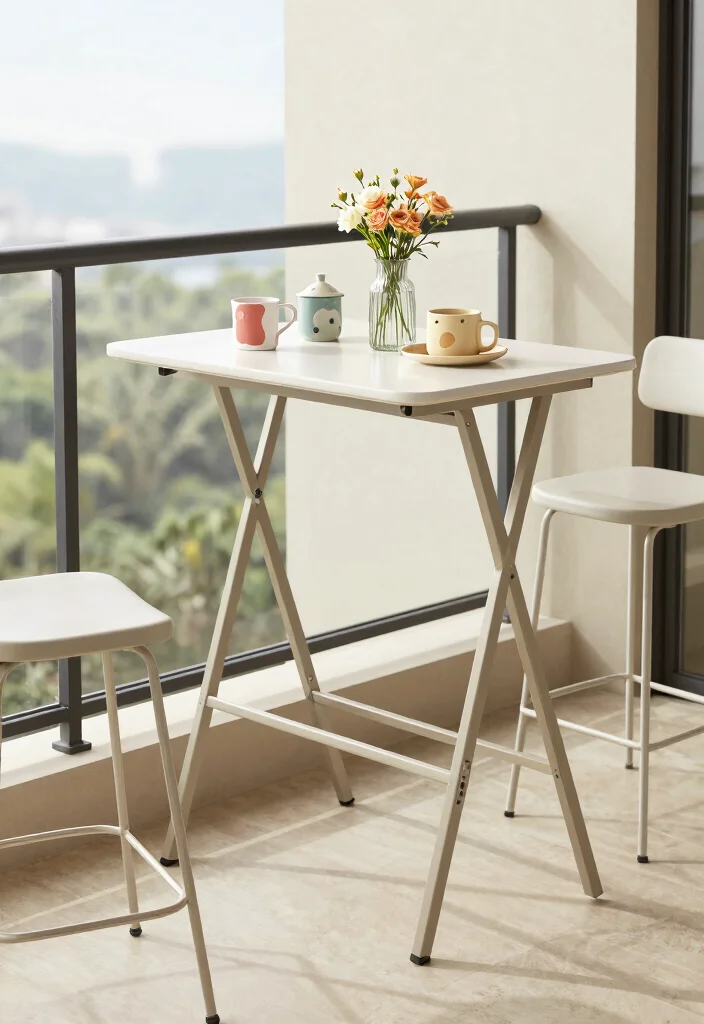 17 Bar Unit in Balcony Ideas for Stylish Entertaining - 16. Foldable Down Bar Table 1