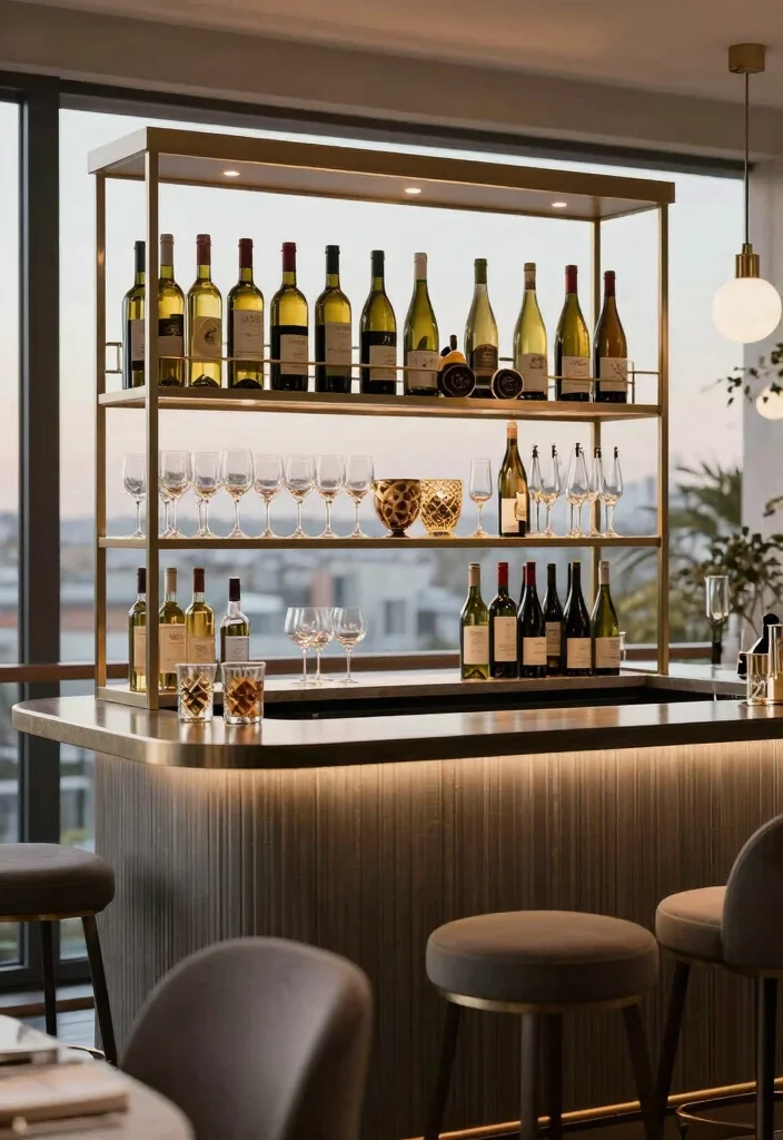 17 Bar Unit in Balcony Ideas for Stylish Entertaining - 17. Elegant Wine Rack Bar 1
