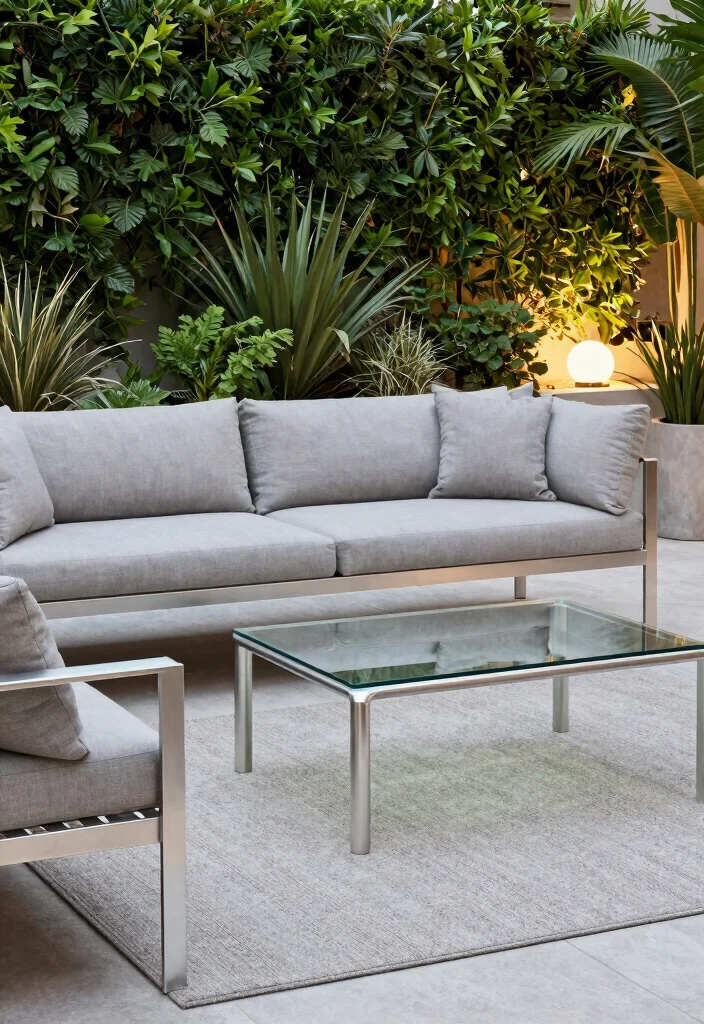 17 Contemporary Backyard Landscaping Ideas With Clean Lines - 11. Sleek Garden Furniture 1
