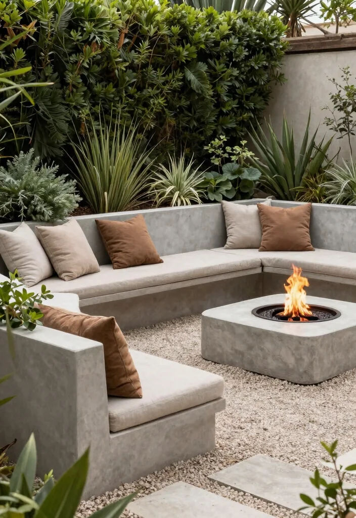 17 Contemporary Backyard Landscaping Ideas With Clean Lines - 2. Integrated Seating Areas 1