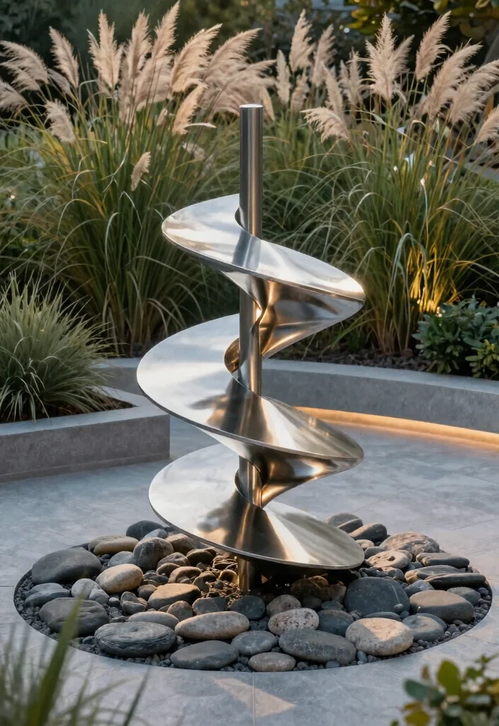 17 Contemporary Backyard Landscaping Ideas With Clean Lines - 8. Outdoor Art Installations 1