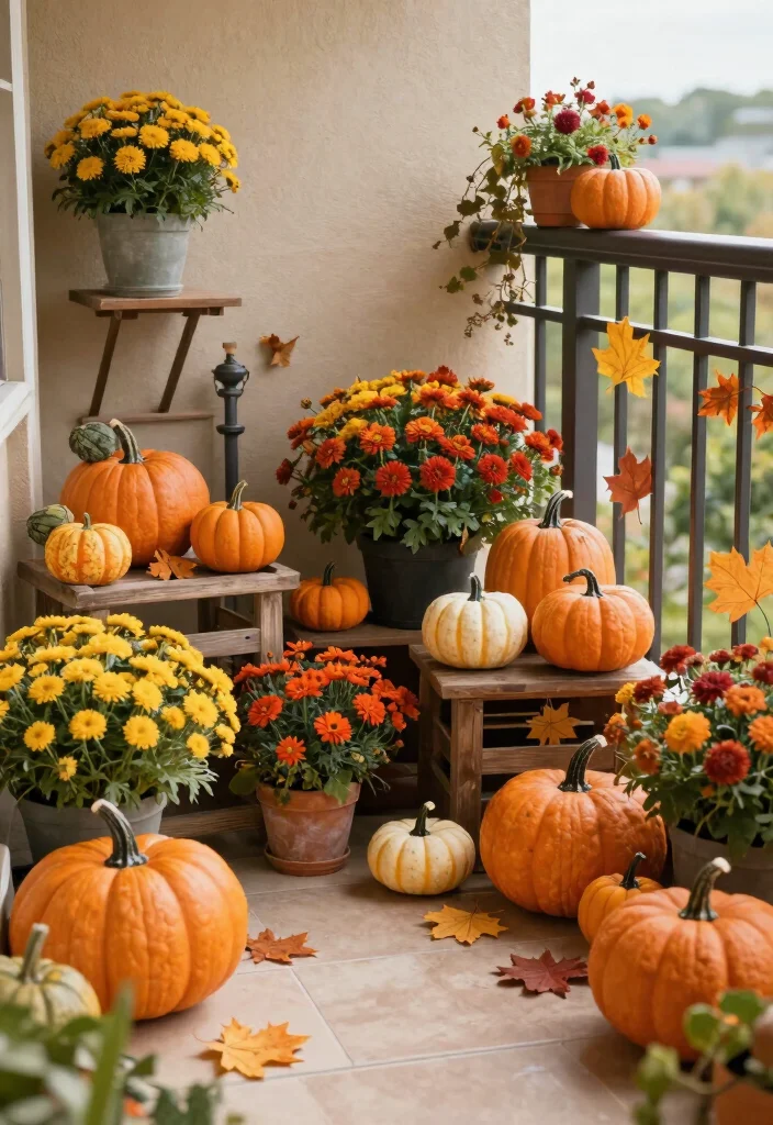 17 Garden on Balcony Ideas That Create a Mini Oasis 15 17 Garden on Balcony Ideas That Create a Mini Oasis - 15. Seasonal Decorations 1