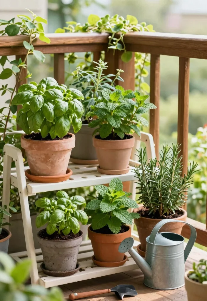 17 Garden on Balcony Ideas That Create a Mini Oasis 3 17 Garden on Balcony Ideas That Create a Mini Oasis - 3. Herb Haven 1