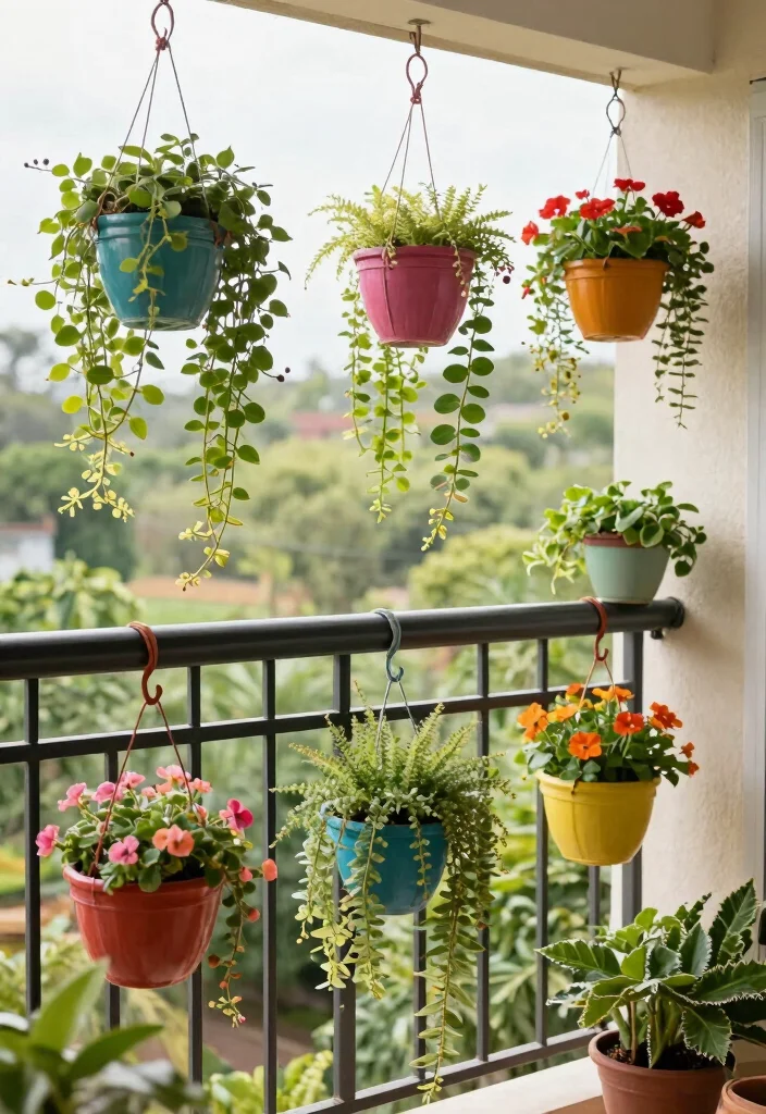 17 Garden on Balcony Ideas That Create a Mini Oasis 5 17 Garden on Balcony Ideas That Create a Mini Oasis - 5. Hanging Gardens 1