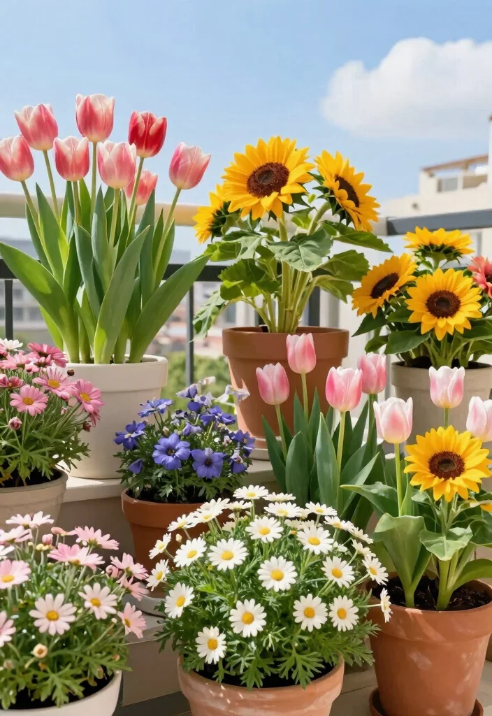 17 Garden on Balcony Ideas That Create a Mini Oasis 9 17 Garden on Balcony Ideas That Create a Mini Oasis - 9. Seasonal Blooms 1