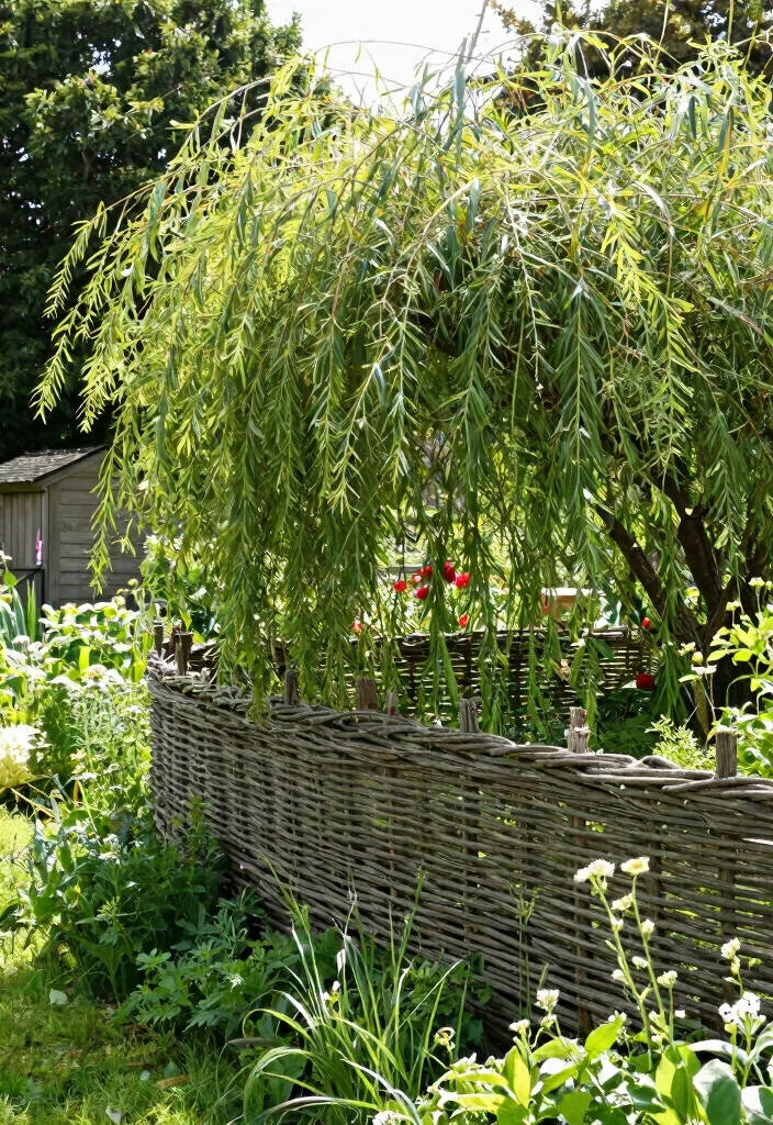 17 Green Garden Fence Ideas With Natural Vibes 1 17 Green Garden Fence Ideas With Natural Vibes - 1. Living Willow Fencing 1