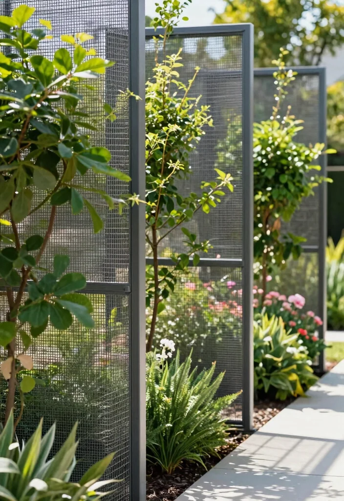 17 Green Garden Fence Ideas With Natural Vibes 13 17 Green Garden Fence Ideas With Natural Vibes - 13. Metal Mesh Fencing with Plants 1