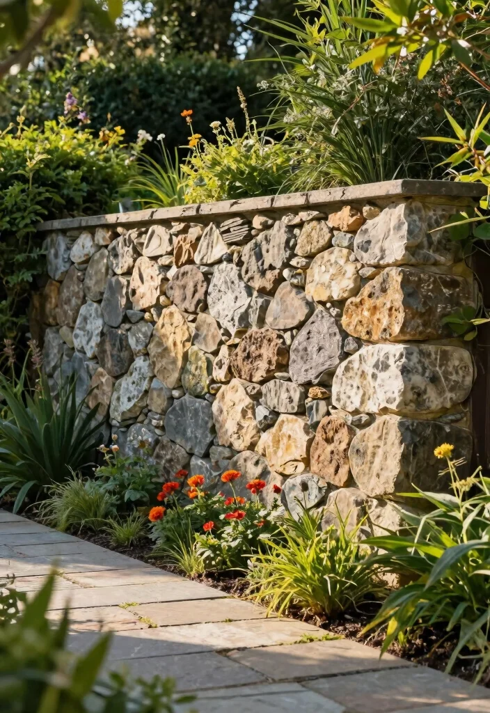 17 Green Garden Fence Ideas With Natural Vibes 5 17 Green Garden Fence Ideas With Natural Vibes - 5. Stone Garden Walls 1