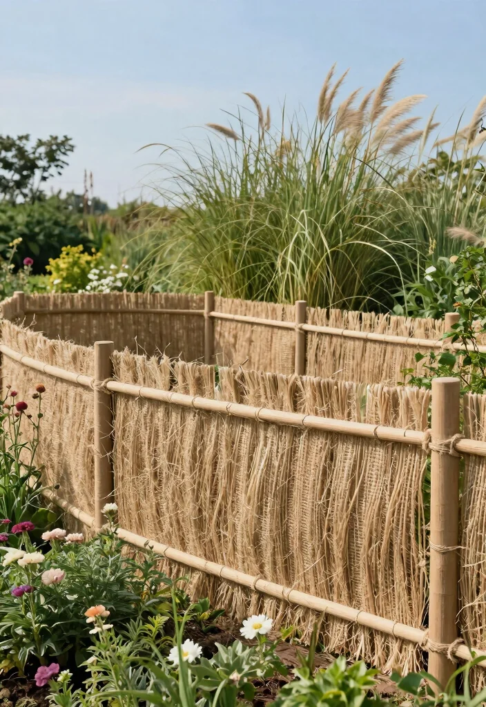 17 Green Garden Fence Ideas With Natural Vibes 8 17 Green Garden Fence Ideas With Natural Vibes - 8. Natural Fiber Fencing 1