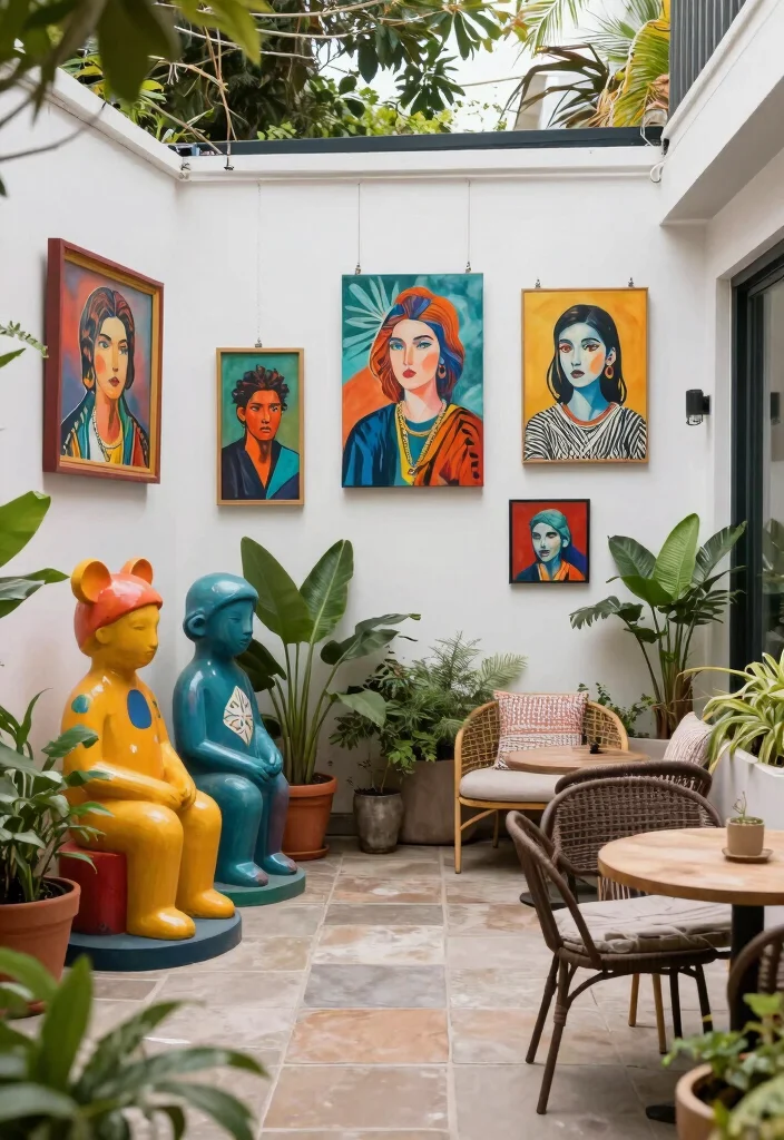 17 Ideas for Terrace That Transform Any Space - 13. Outdoor Art Installations 1