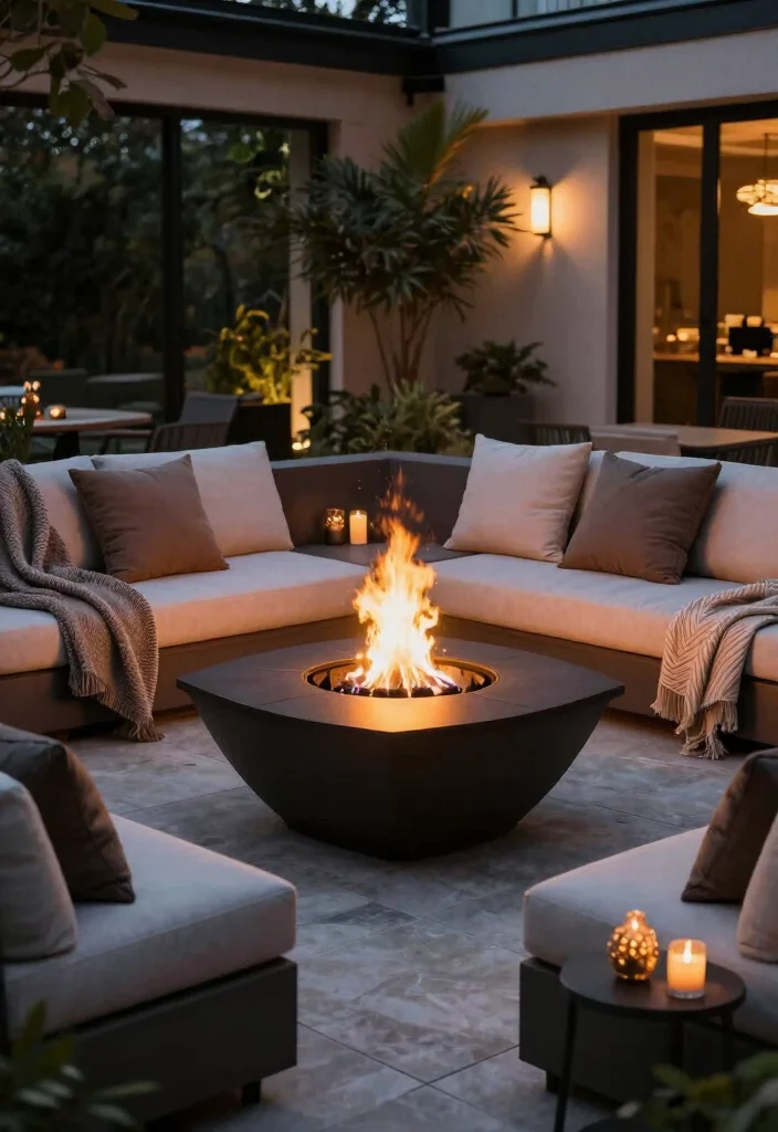 17 Ideas for Terrace That Transform Any Space - 5. Modern Fire Pit 1
