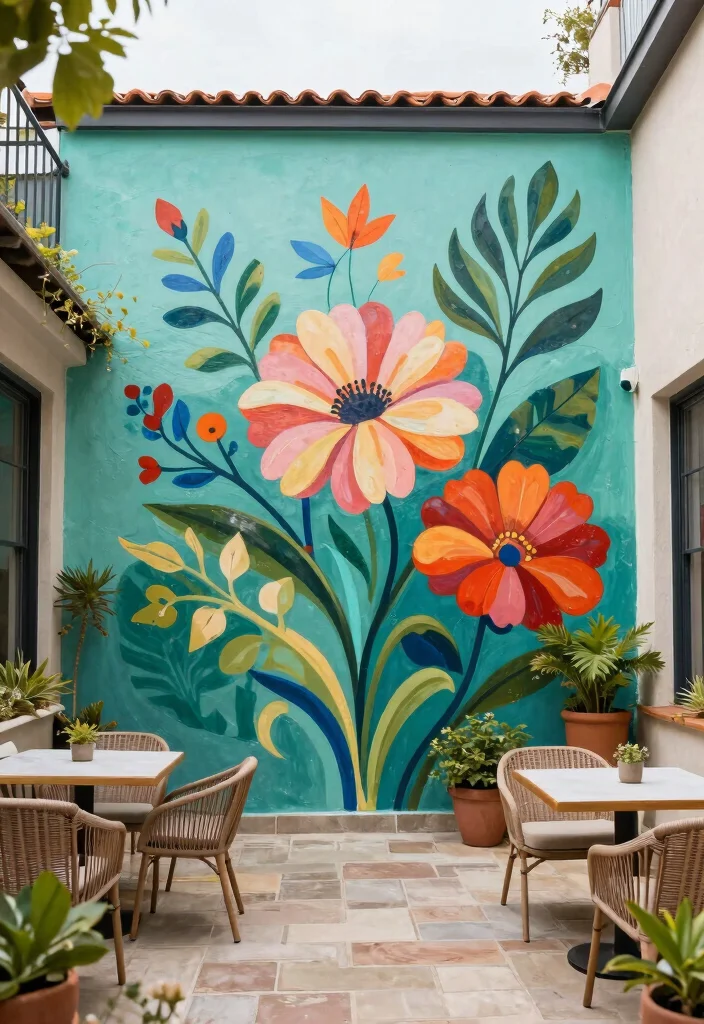 17 Ideas for Terrace That Transform Any Space - 7. Artistic Wall Murals 1