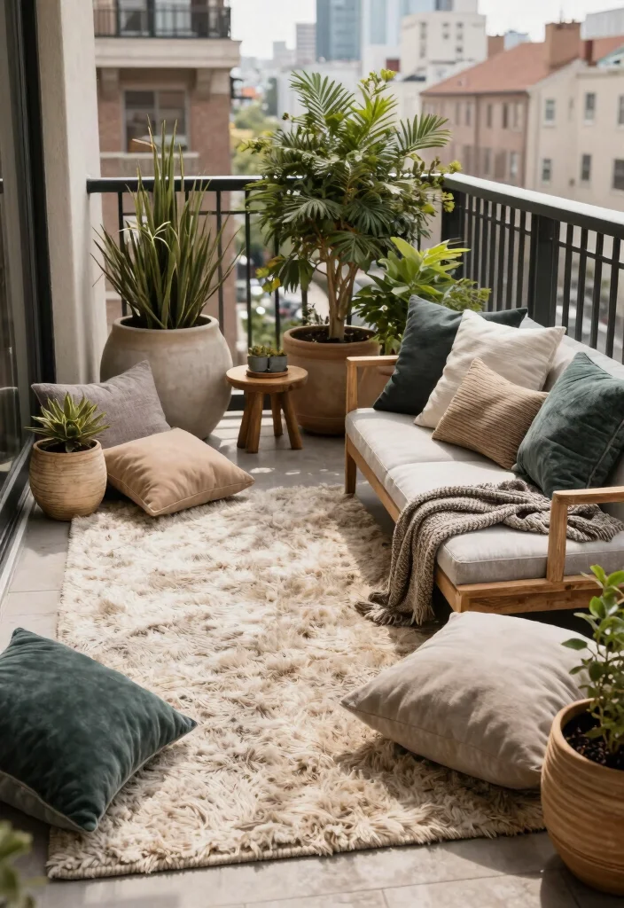 17 Modern Balcony Design Luxury Ideas With Sleek Vibes 13 17 Modern Balcony Design Luxury Ideas With Sleek Vibes - 13. Layered Textures 1