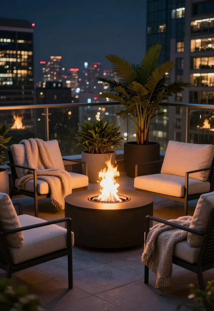 17 Modern Balcony Design Luxury Ideas With Sleek Vibes 6 17 Modern Balcony Design Luxury Ideas With Sleek Vibes - 6. Fire Features 1