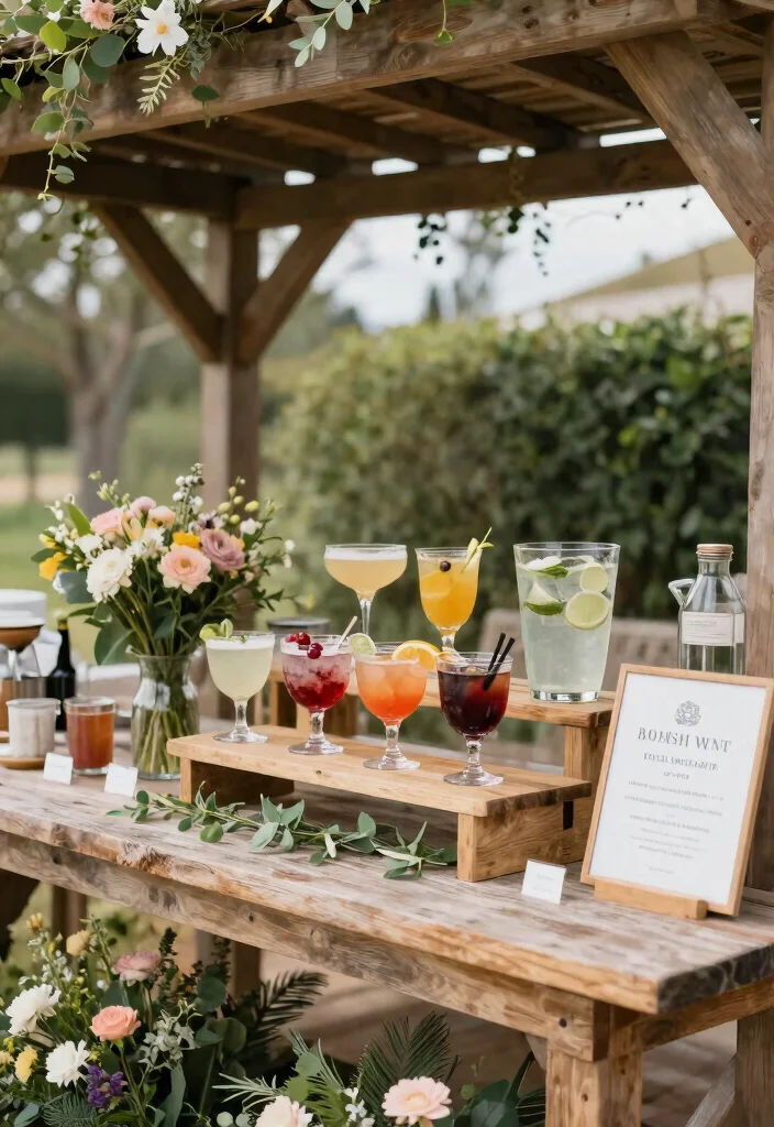 17 Pergola Wedding Decorations Ideas With Romantic Drapes - 17. Inviting Refreshment Station 1