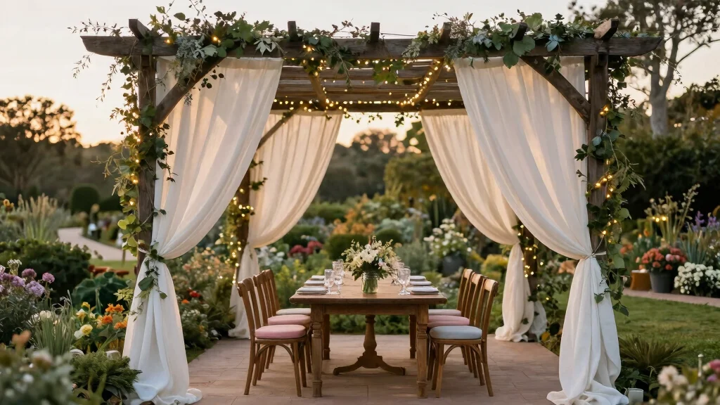 17 Pergola Wedding Decorations Ideas With Romantic Drapes