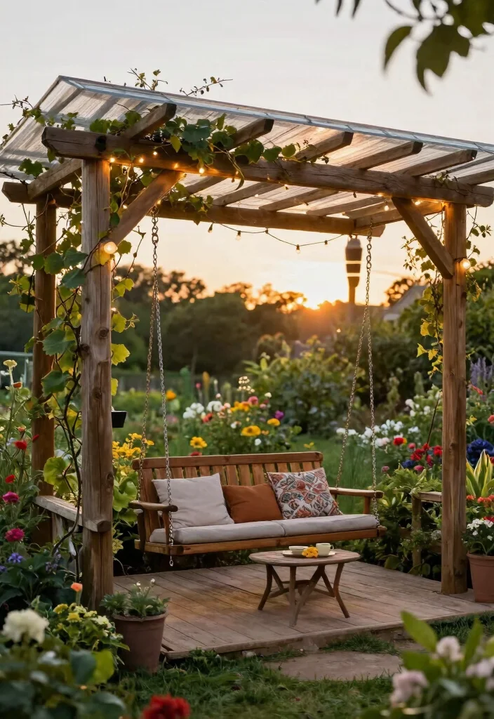 17 Pergola With Polycarbonate Roof Ideas for Durable Shade 2 17 Pergola With Polycarbonate Roof Ideas for Durable Shade - 2. Rustic Wooden Charm 1