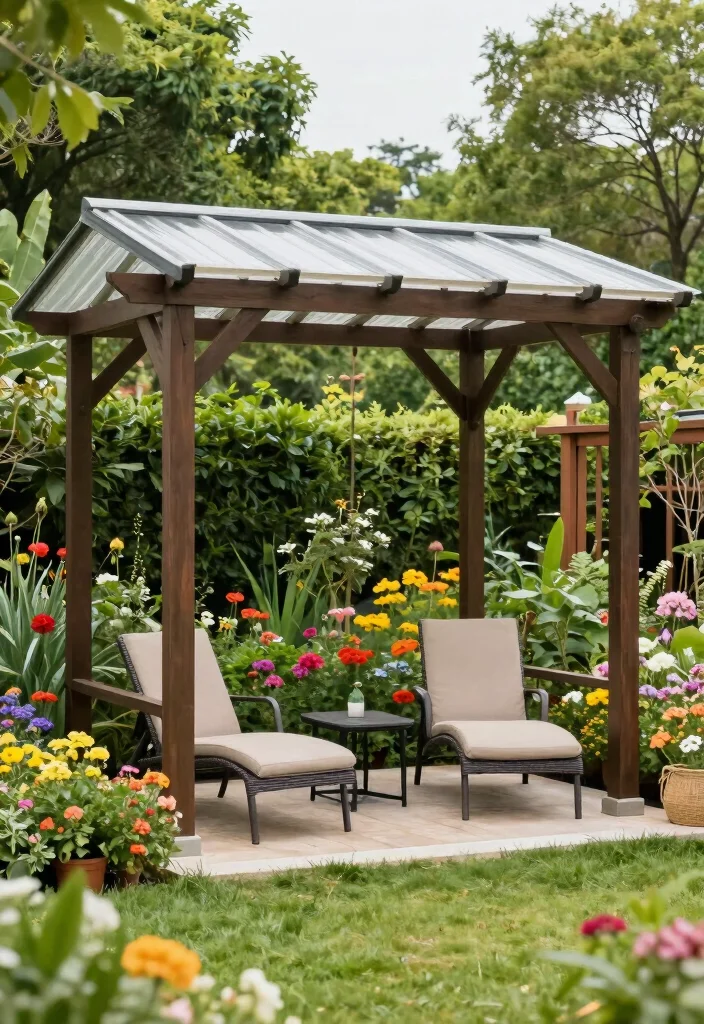 17 Pergola With Polycarbonate Roof Ideas for Durable Shade 6 17 Pergola With Polycarbonate Roof Ideas for Durable Shade - 6. Freestanding Pergola 1