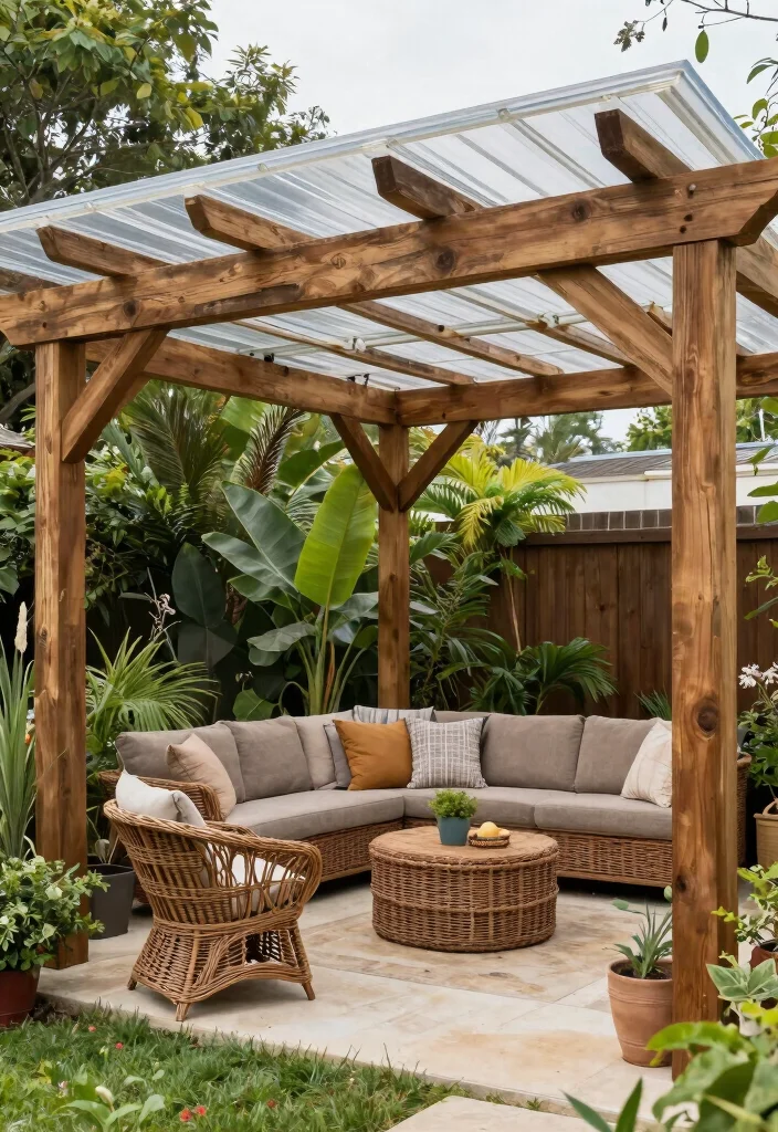 17 Pergola With Polycarbonate Roof Ideas for Durable Shade 9 17 Pergola With Polycarbonate Roof Ideas for Durable Shade - 9. Eco-Friendly Design 1