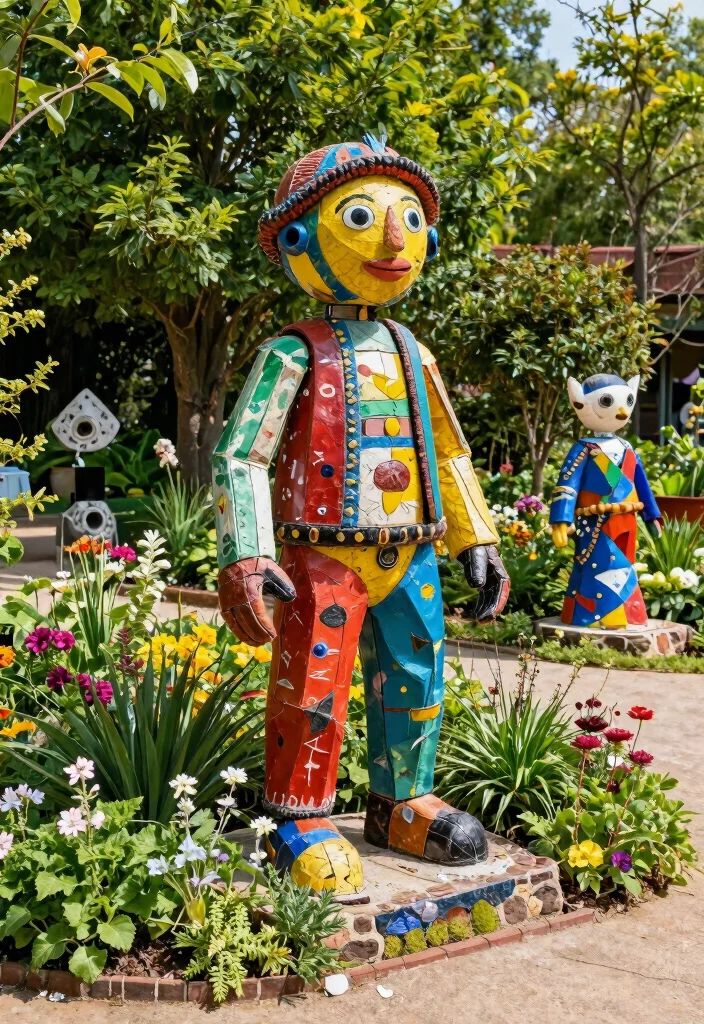 17 Privacy Landscaping Backyard Ideas That Feel Secluded - 10. Artistic Privacy Art Installations 1