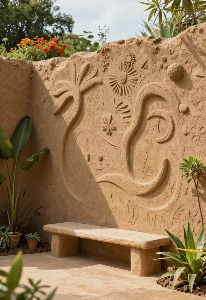 17 Privacy Landscaping Backyard Ideas That Feel Secluded - 17. Natural Clay Walls 1