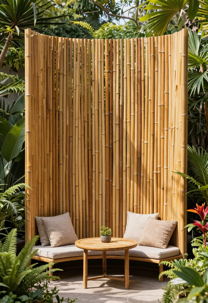 17 Privacy Landscaping Backyard Ideas That Feel Secluded - 3. Bamboo Screens 1