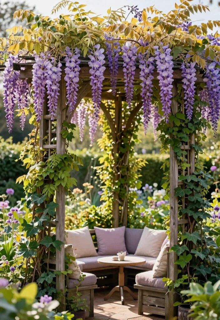 17 Privacy Landscaping Backyard Ideas That Feel Secluded - 4. Garden Trellises with Climbing Plants 1
