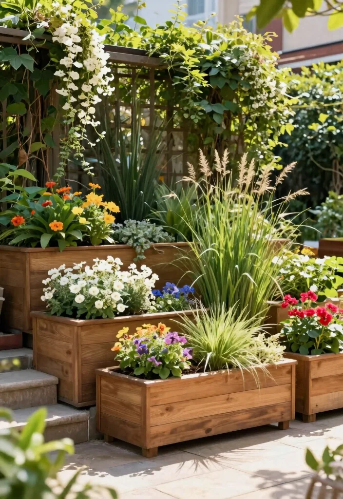 17 Rectangular Planter Box Ideas With Clean Lines - 11. Tiered Planter Arrangements 1