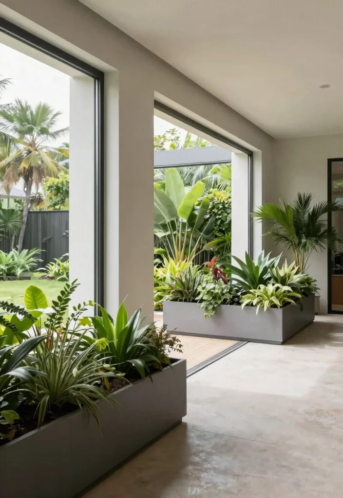 17 Rectangular Planter Box Ideas With Clean Lines - 12. Indoor-Outdoor Integration 1