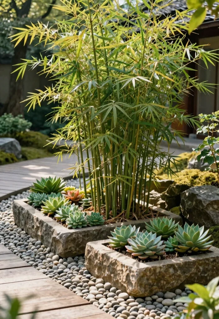 17 Rectangular Planter Box Ideas With Clean Lines - 13. Zen Garden Inspiration 1