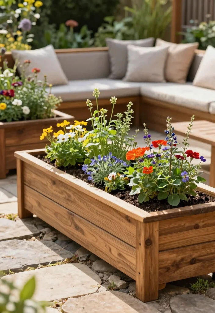 17 Rectangular Planter Box Ideas With Clean Lines - 16. Elevated Planters for Easy Care 1