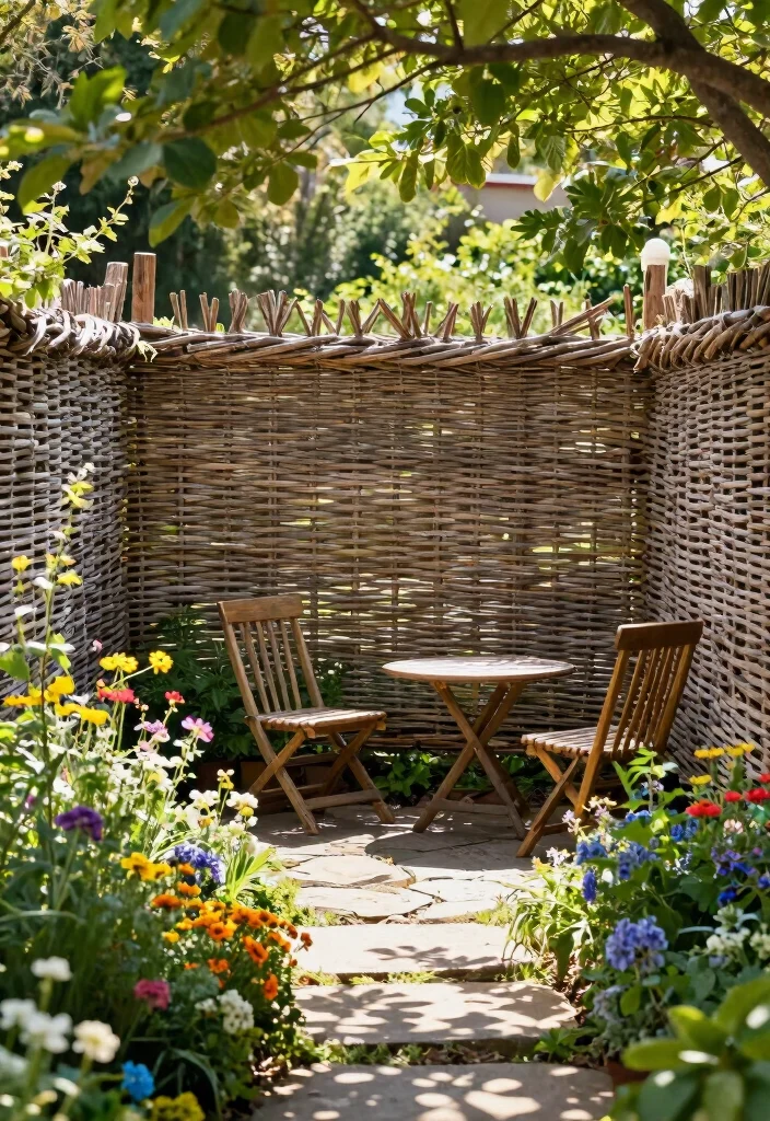17 Rustic Garden Fence 2026 Trending Ideas With Country Charm 2 17 Rustic Garden Fence 2026 Trending Ideas With Country Charm - 2. Woven Willow Fencing 1