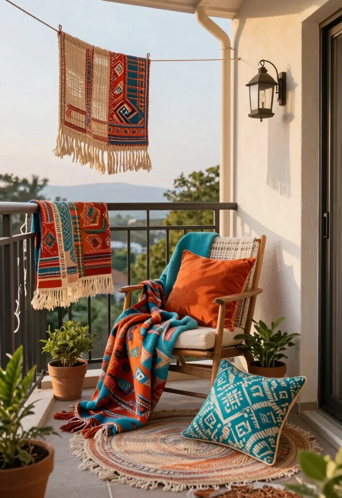 17 Small Balcony Decor 2026 Trending Ideas That Feel Cozy & Chic - 1. Cozy Textiles 1