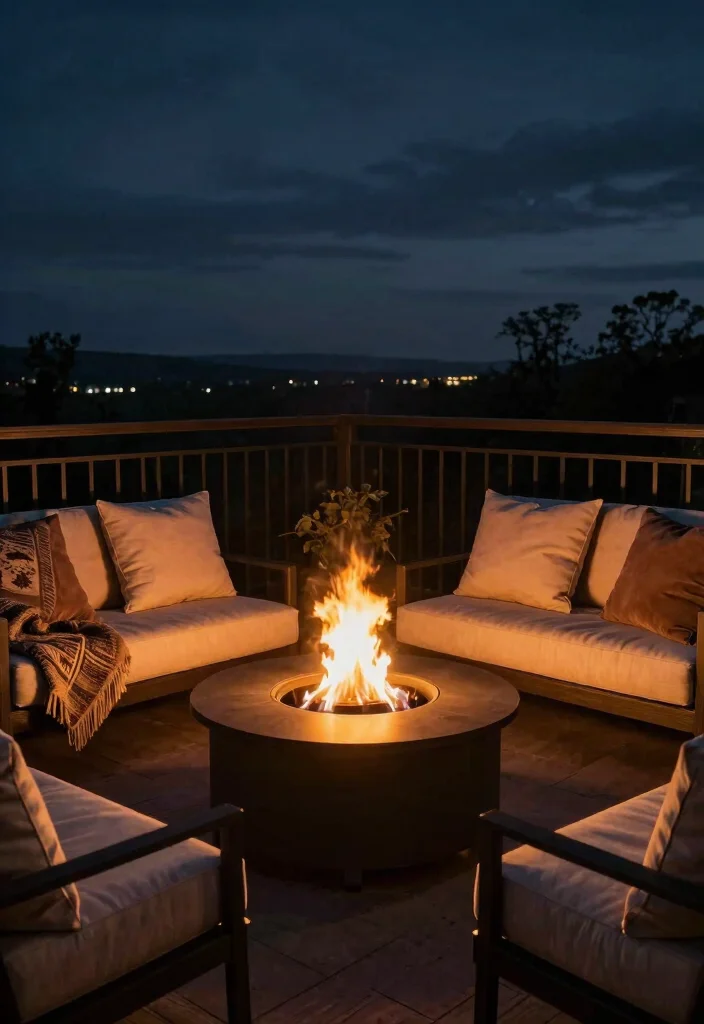17 Small Balcony Decor 2026 Trending Ideas That Feel Cozy & Chic - 16. Cozy Fire Pit 1
